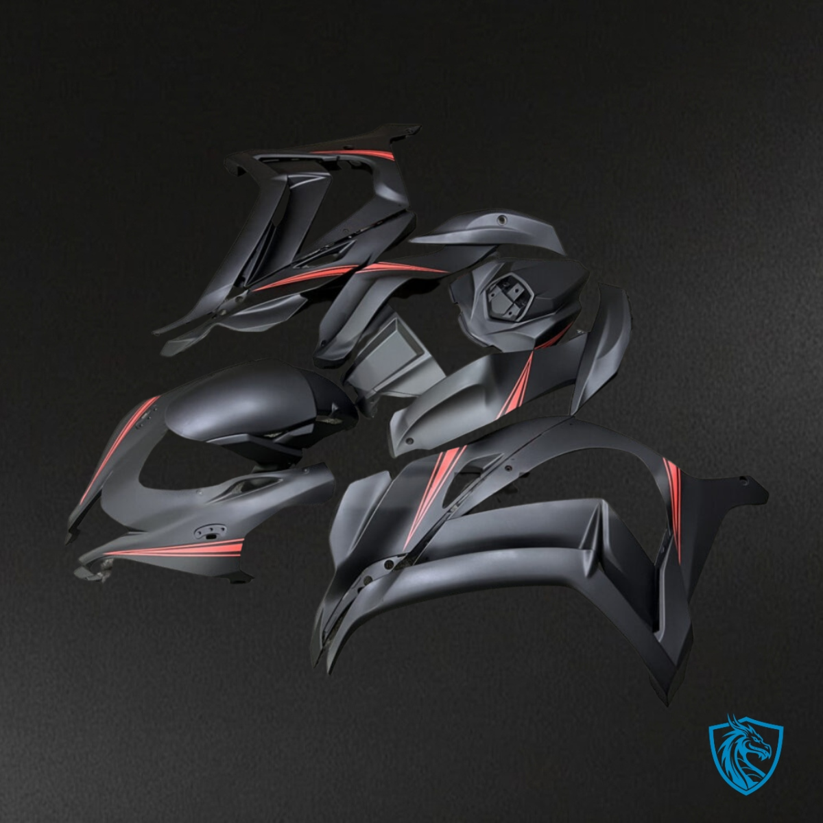 Kawasaki ZX10R (2016-2020) Matte Black & Red - Custom ABS Fairing Kit