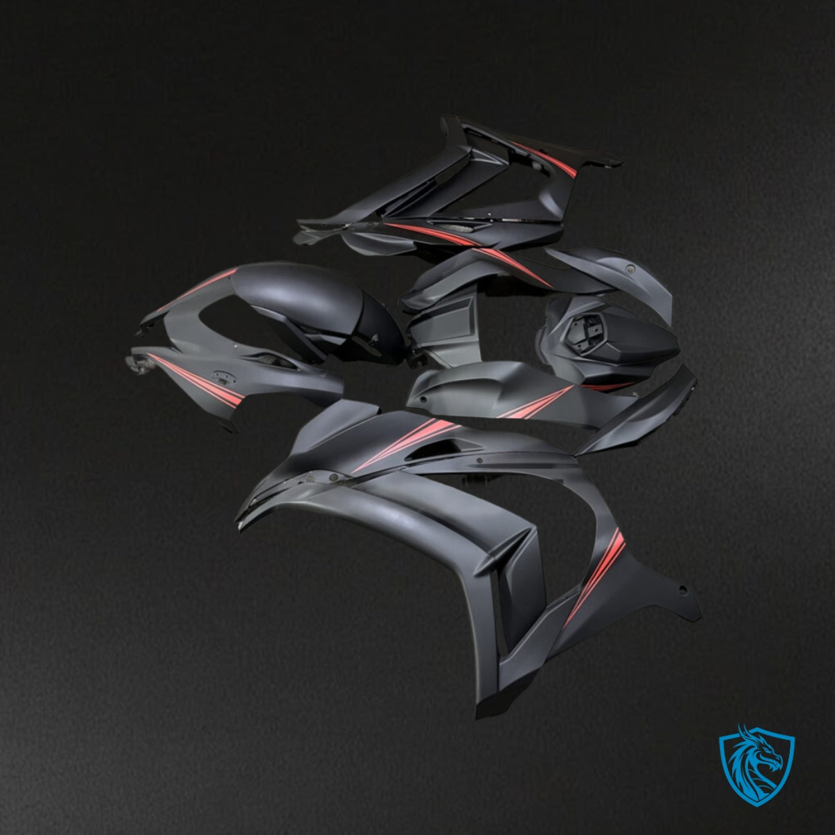 Kawasaki ZX10R (2016-2020) Matte Black & Red - Custom ABS Fairing Kit