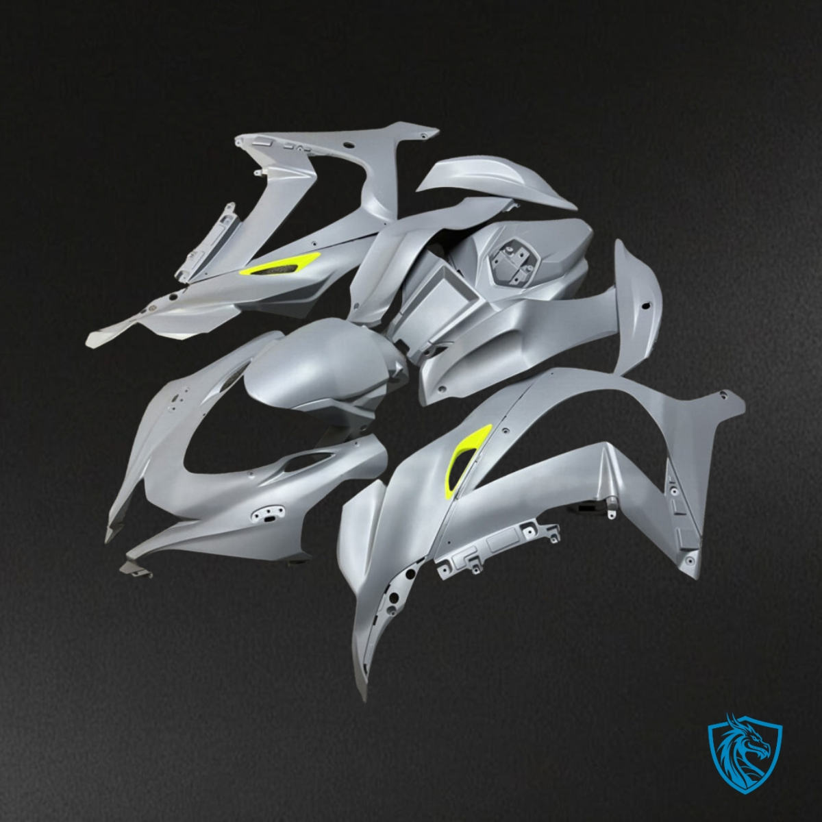 Kawasaki ZX10R (2016-2020) Matte Gray & Yellow - MERGEment Motorcycle Fairings Kit