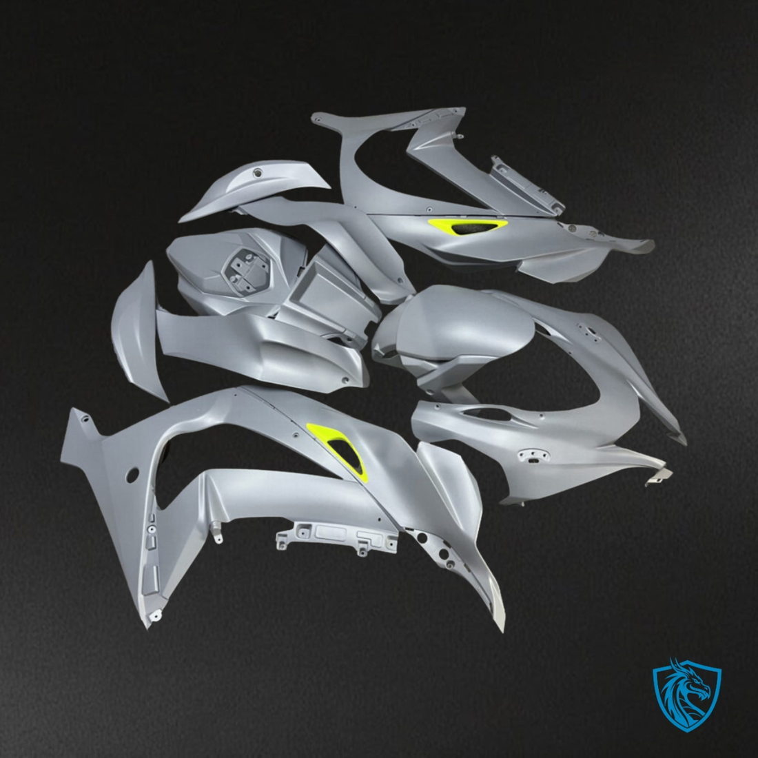 Kawasaki ZX10R (2016-2020) Matte Gray & Yellow - MERGEment Motorcycle Fairings Kit