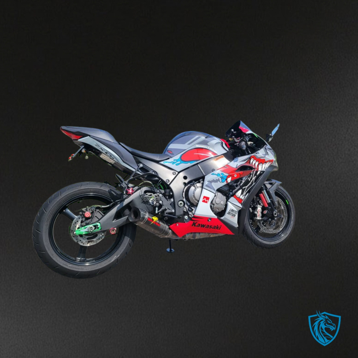 Kawasaki ZX10R (2016-2020) Red, Black & White Shark Fairing Kit - Aftermarket ABS Bodywork