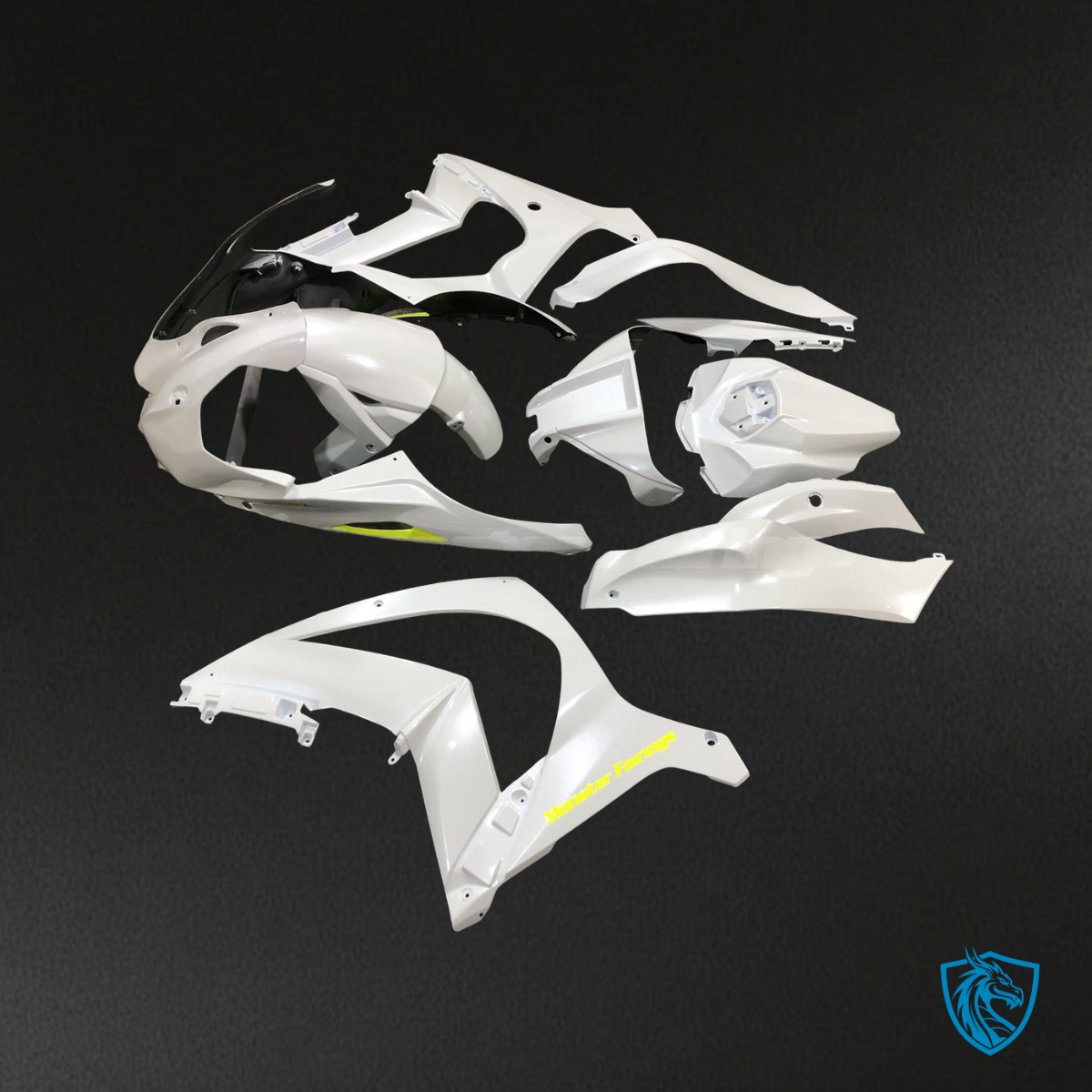 Kawasaki ZX10R (2016-2020) Pearl Matte White Track - Custom ABS Fairing Kit