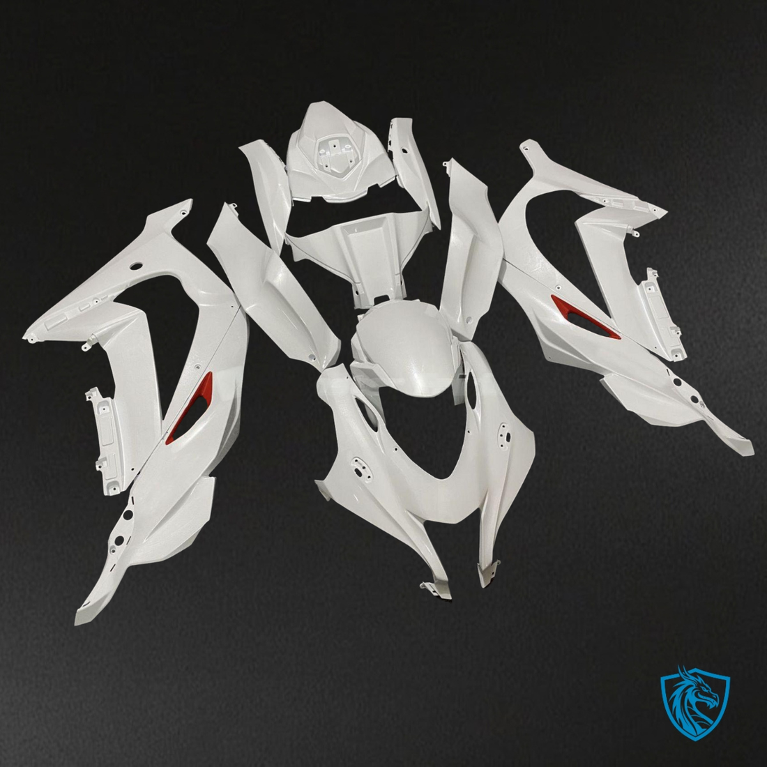 Kawasaki ZX10R (2016-2020) Pearl White & Red Trim - MERGEment Motorcycle Fairings Kit