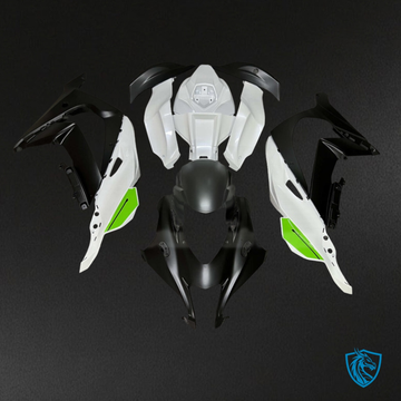 Kawasaki ZX10R (2016-2020) Pearl White & Matte Black Green Fairing Kit | ABS Bodywork