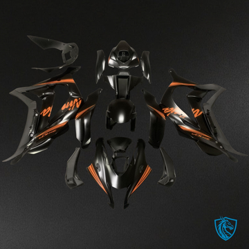 Kawasaki ZX10R (2016-2020) Satin Black & Orange Fairing Kit | ABS Bodywork