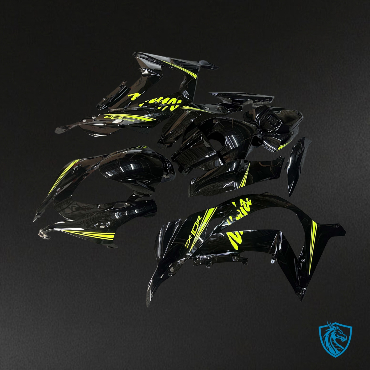 Kawasaki ZX10R (2016-2020) Satin Black & Yellow - MERGEment Motorcycle Fairings Kit