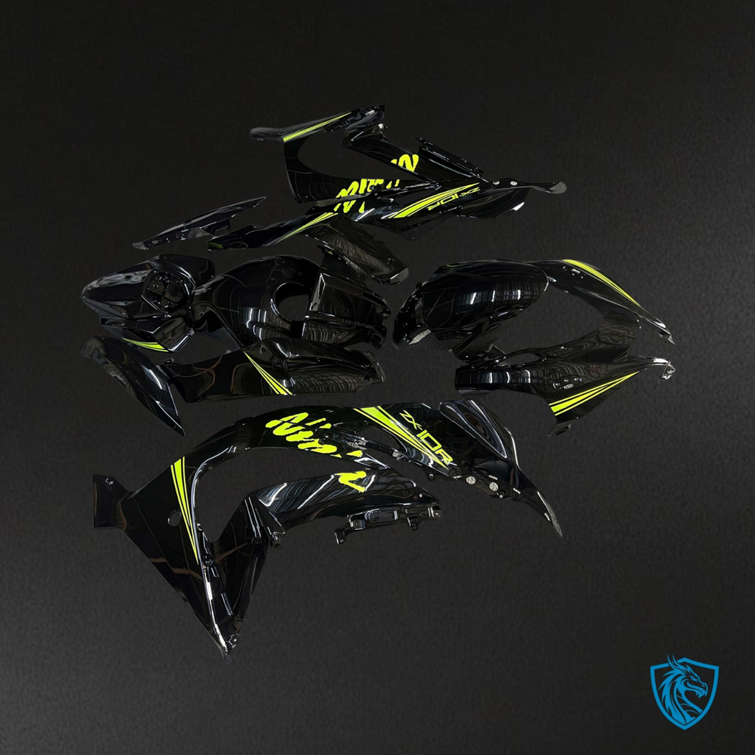 Kawasaki ZX10R (2016-2020) Satin Black & Yellow - MERGEment Motorcycle Fairings Kit