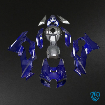 Kawasaki ZX10R (2021-2025) Gloss Blue & Black Carbon Fiber Style - MERGEment Fairings Kit