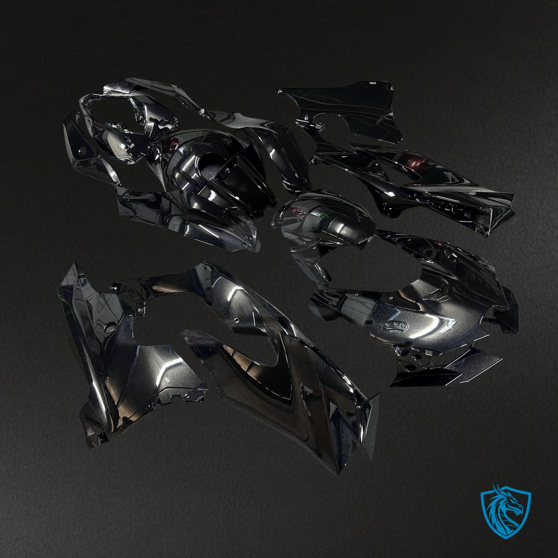 Kawasaki ZX10R (2021-2025) Gloss Metallic Black Fairing Kit | ABS Bodywork