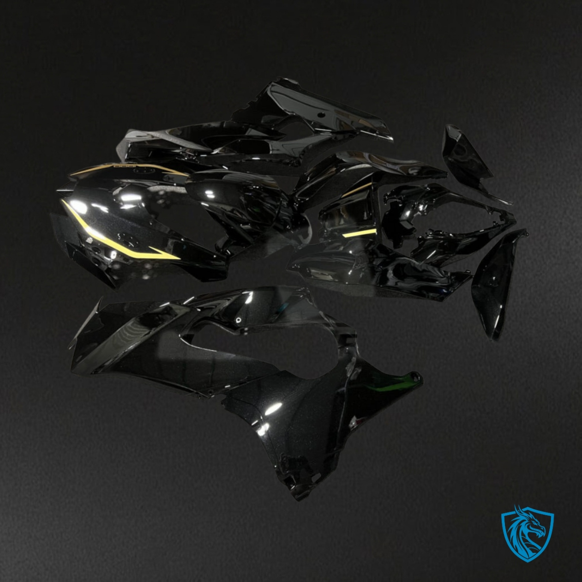 Kawasaki ZX10R (2021-2025) Gloss Metallic Black & Yellow - MERGEment Fairings Kit