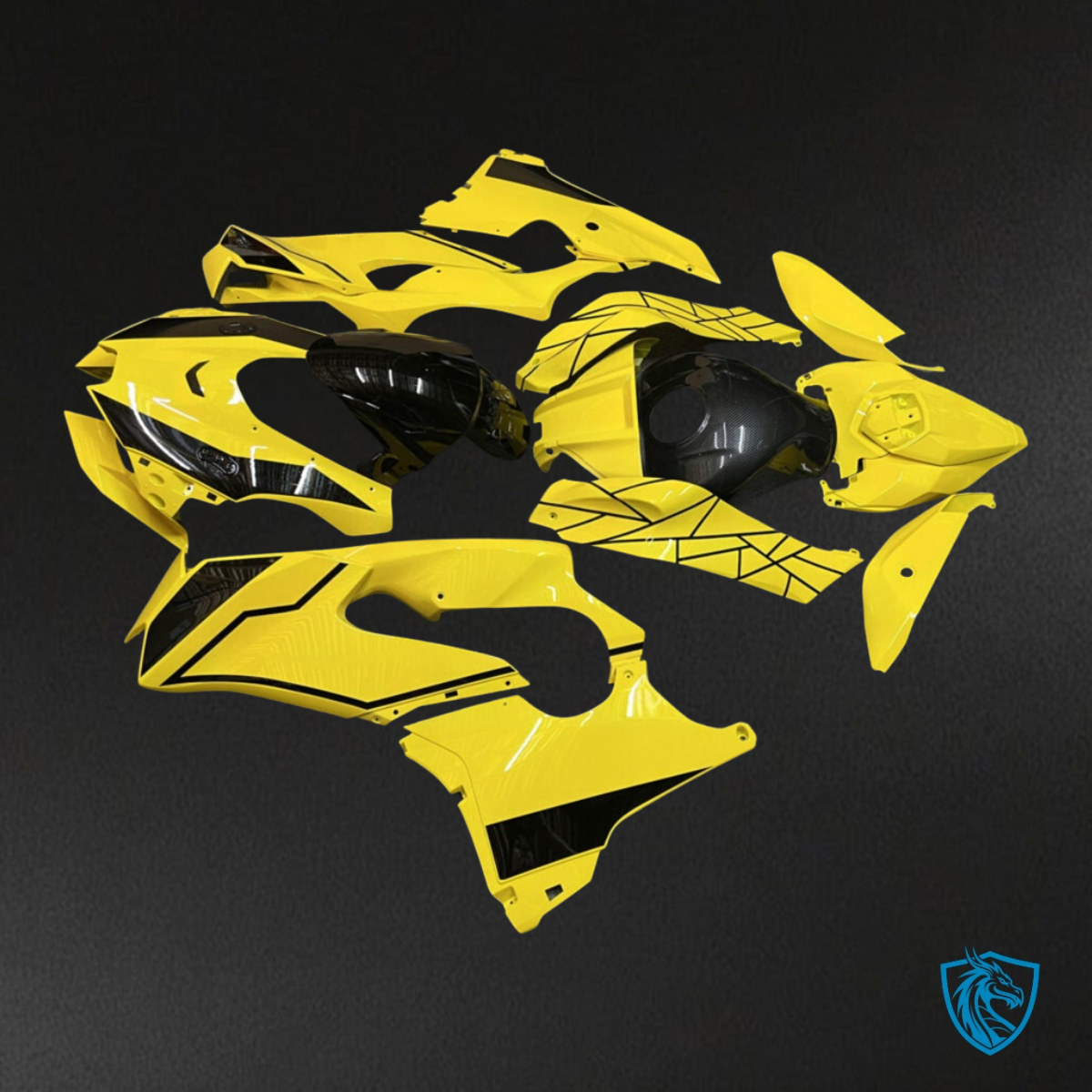 Kawasaki ZX10R (2021-2025) Gloss Yellow & Black - MERGEment Motorcycle Fairings Kit