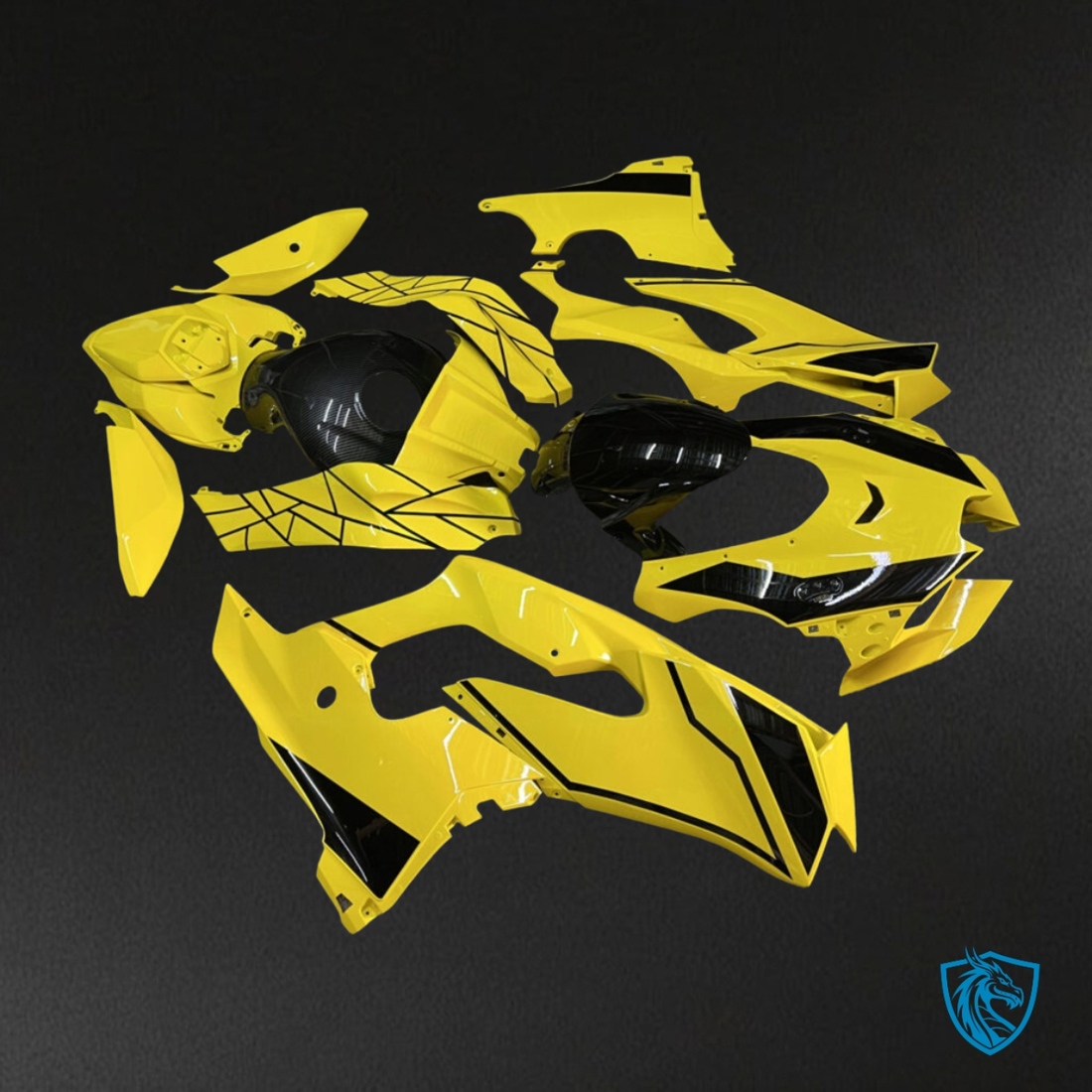 Kawasaki ZX10R (2021-2025) Gloss Yellow & Black - MERGEment Motorcycle Fairings Kit