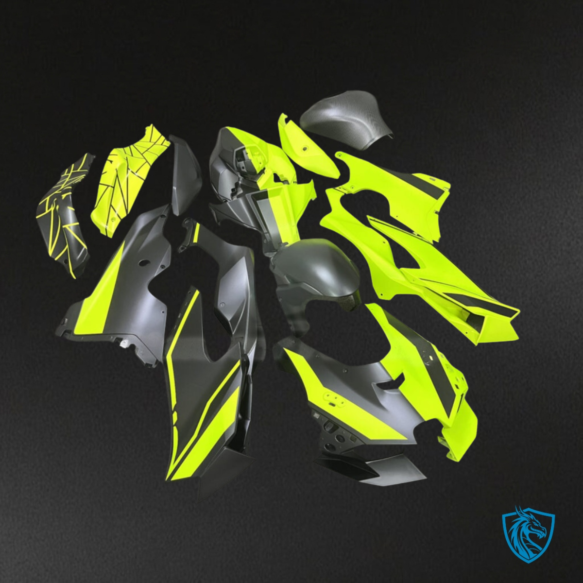 Kawasaki ZX10R (2021-2025) Gloss Green & Black Split Fairing Kit - Aftermarket ABS Bodywokrk