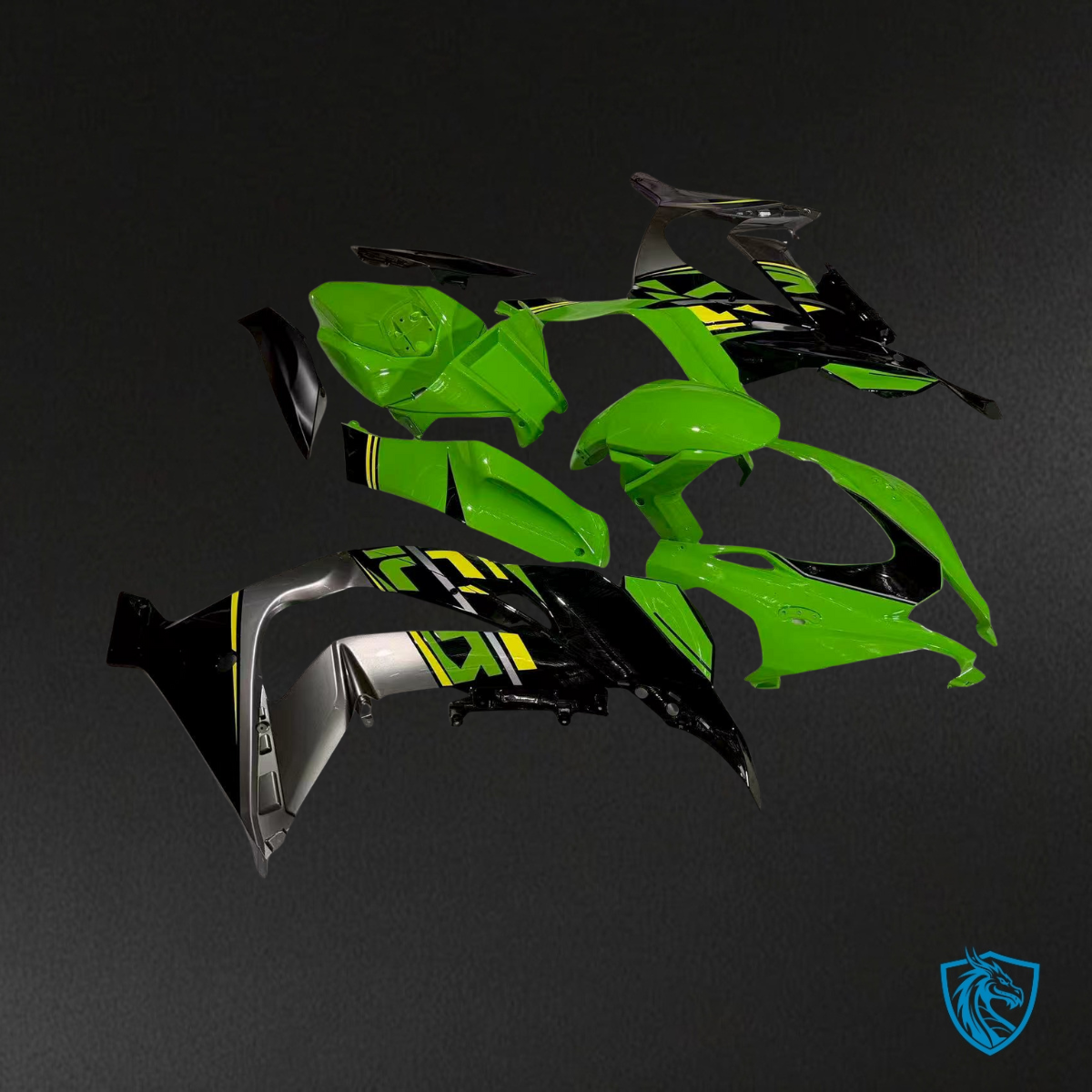 Kawasaki ZX10R (2016-2020) Green, Black & Gray - Replacement Motorcycle Fairings Kit