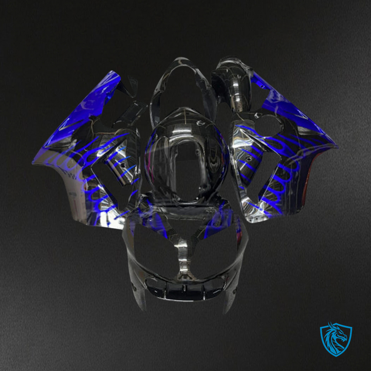 Kawasaki ZX12R (2000-2001) Black & Blue - Fairing Kit