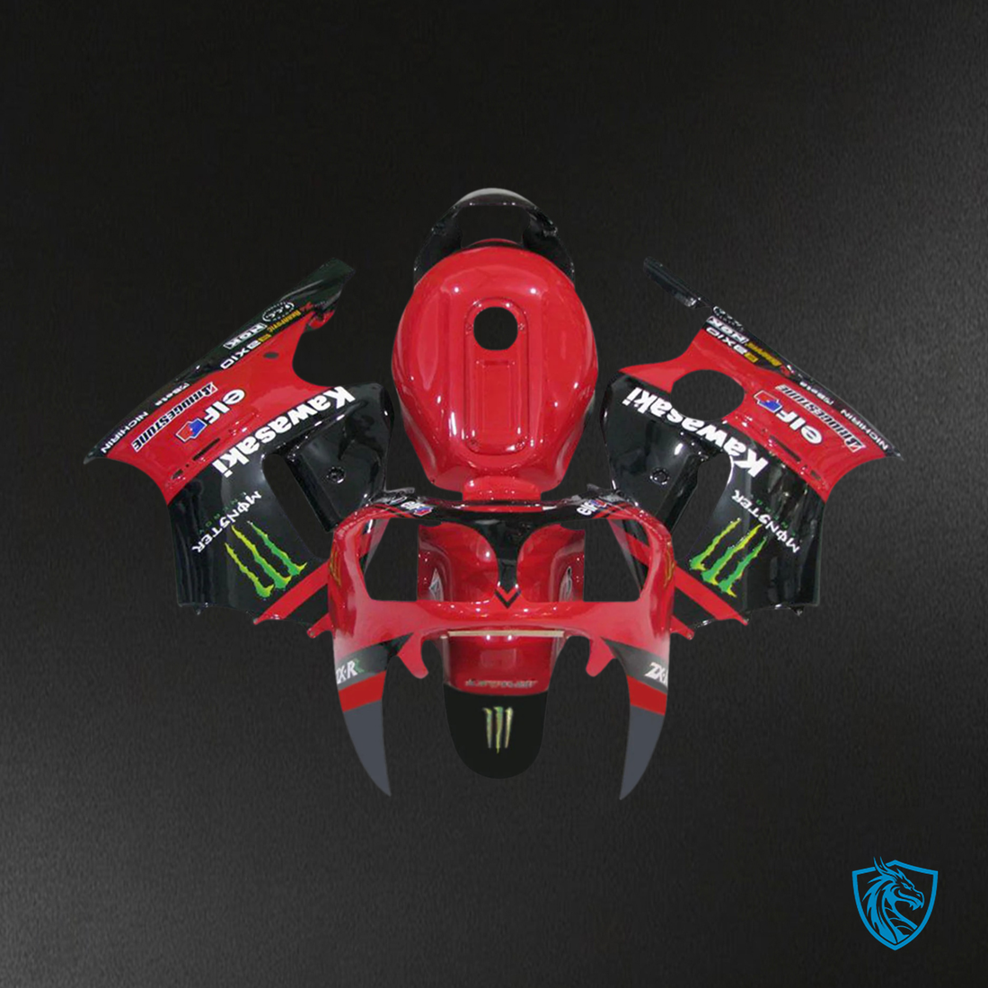 Kawasaki ZX12R (2000-2001) Black & Red - Fairing Kit
