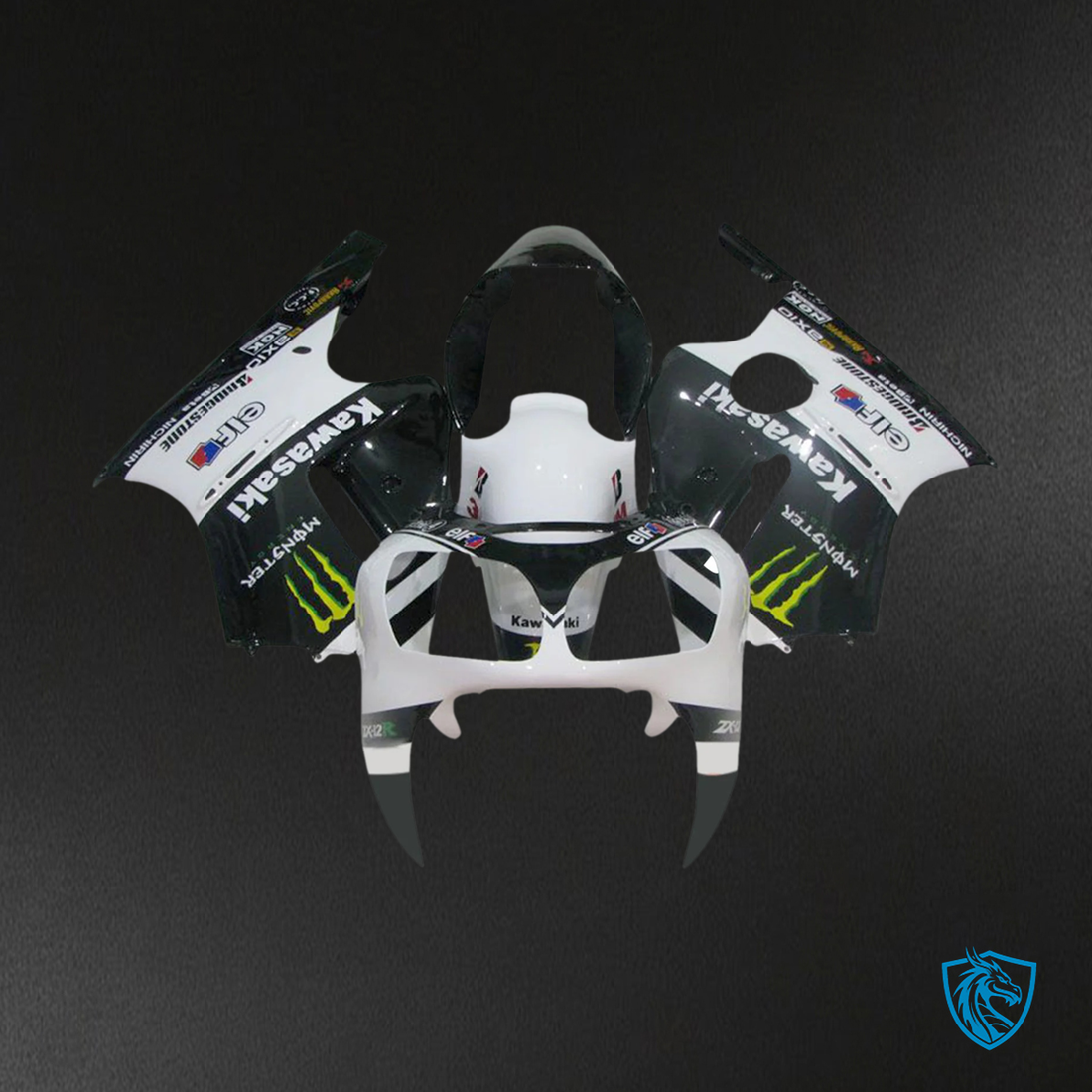 Kawasaki ZX12R (2000-2001) Black & White - Fairing Kit