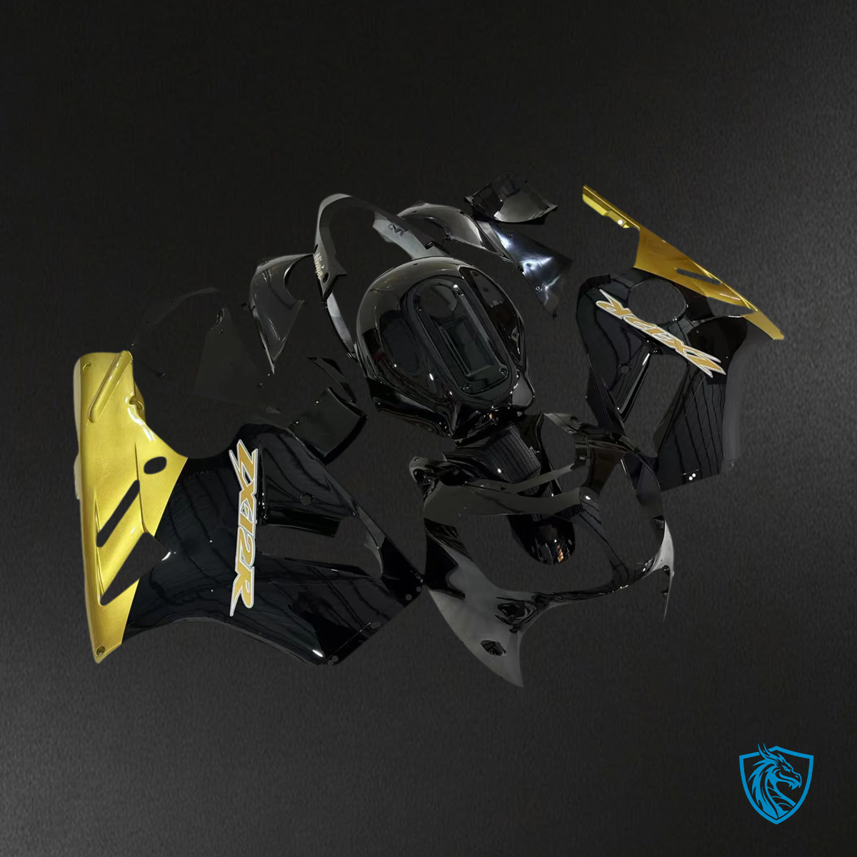 Kawasaki ZX12R (2000-2001) Black & Gold - Fairing Kit
