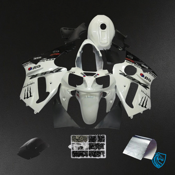Kawasaki ZX12R (2000-2001) Glossy Black & White - Fairing Kit