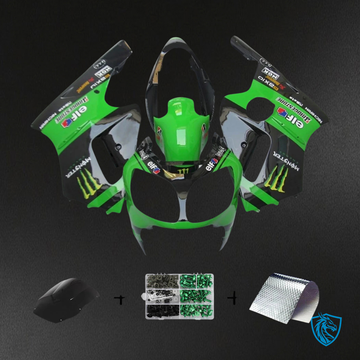 Kawasaki ZX12R (2000-2001) Glossy Green & Black - Fairing Kit