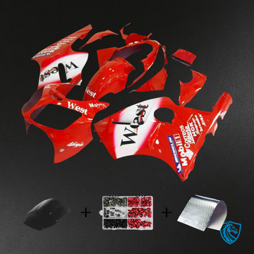 Kawasaki ZX12R (2000-2001) Glossy Red & White - Fairing Kit