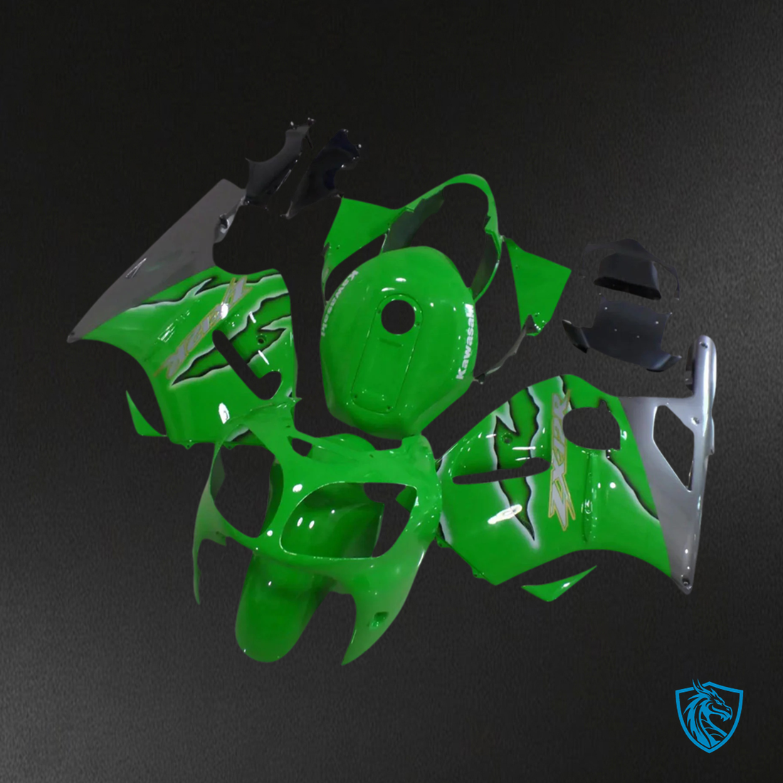 Kawasaki ZX12R (2000-2001) Green & Gray - Fairing Kit