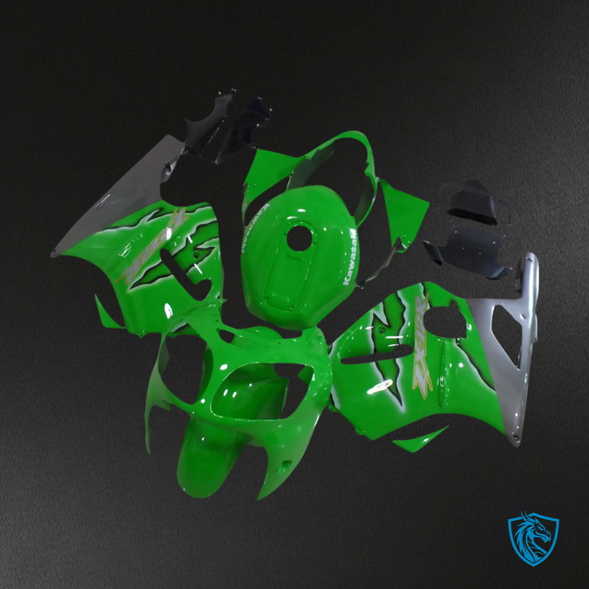 Kawasaki ZX12R (2000-2001) Green & Gray - Fairing Kit