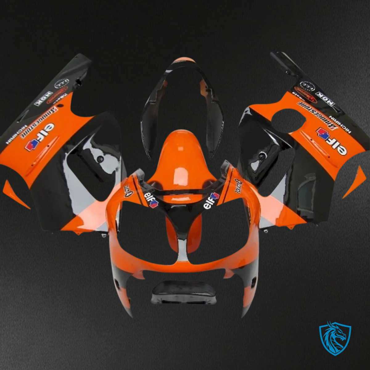 Kawasaki ZX12R (2000-2001) Orange & Black - Fairing Kit