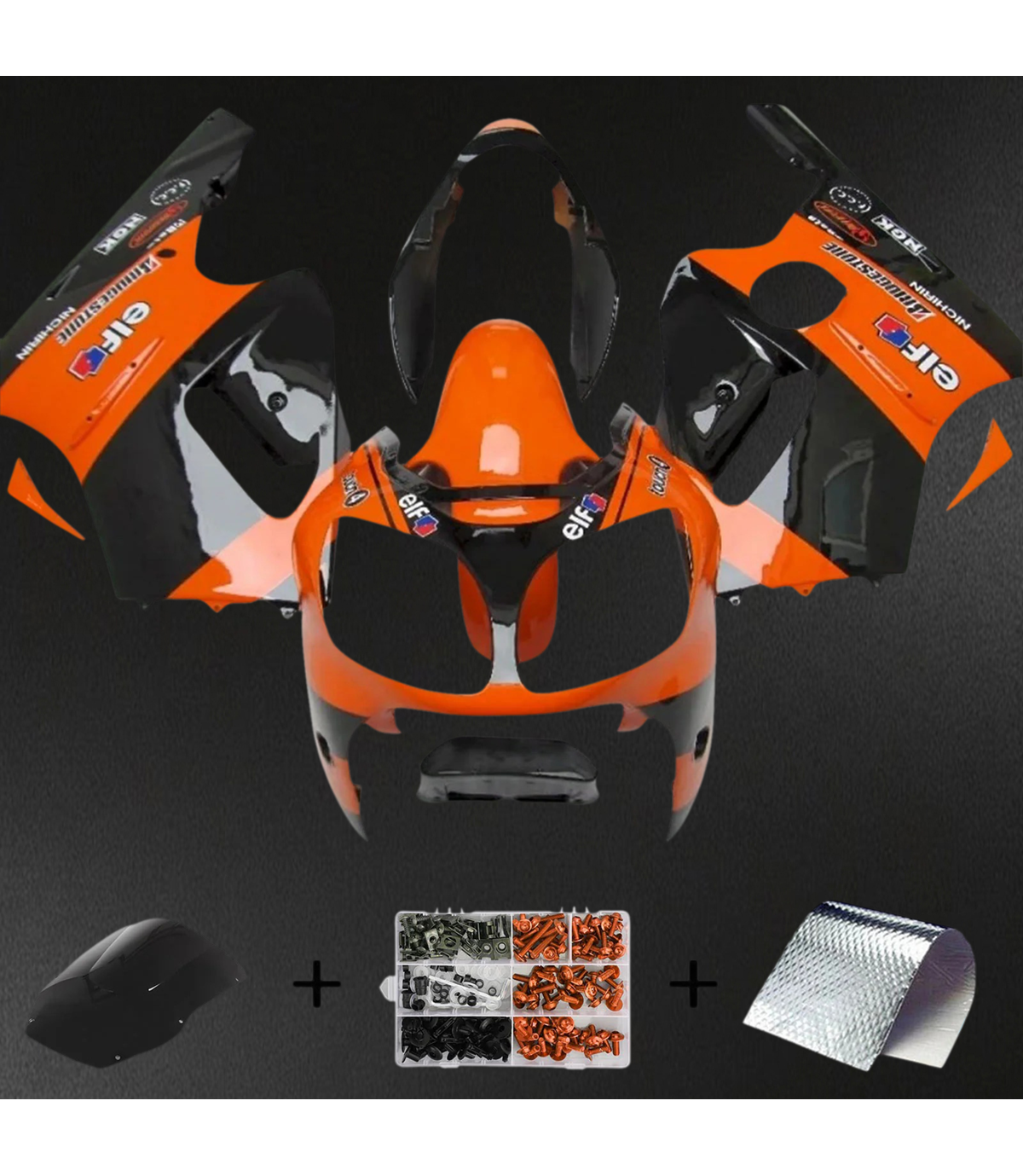 Kawasaki ZX12R (2000-2001) Orange & Black - Fairing Kit
