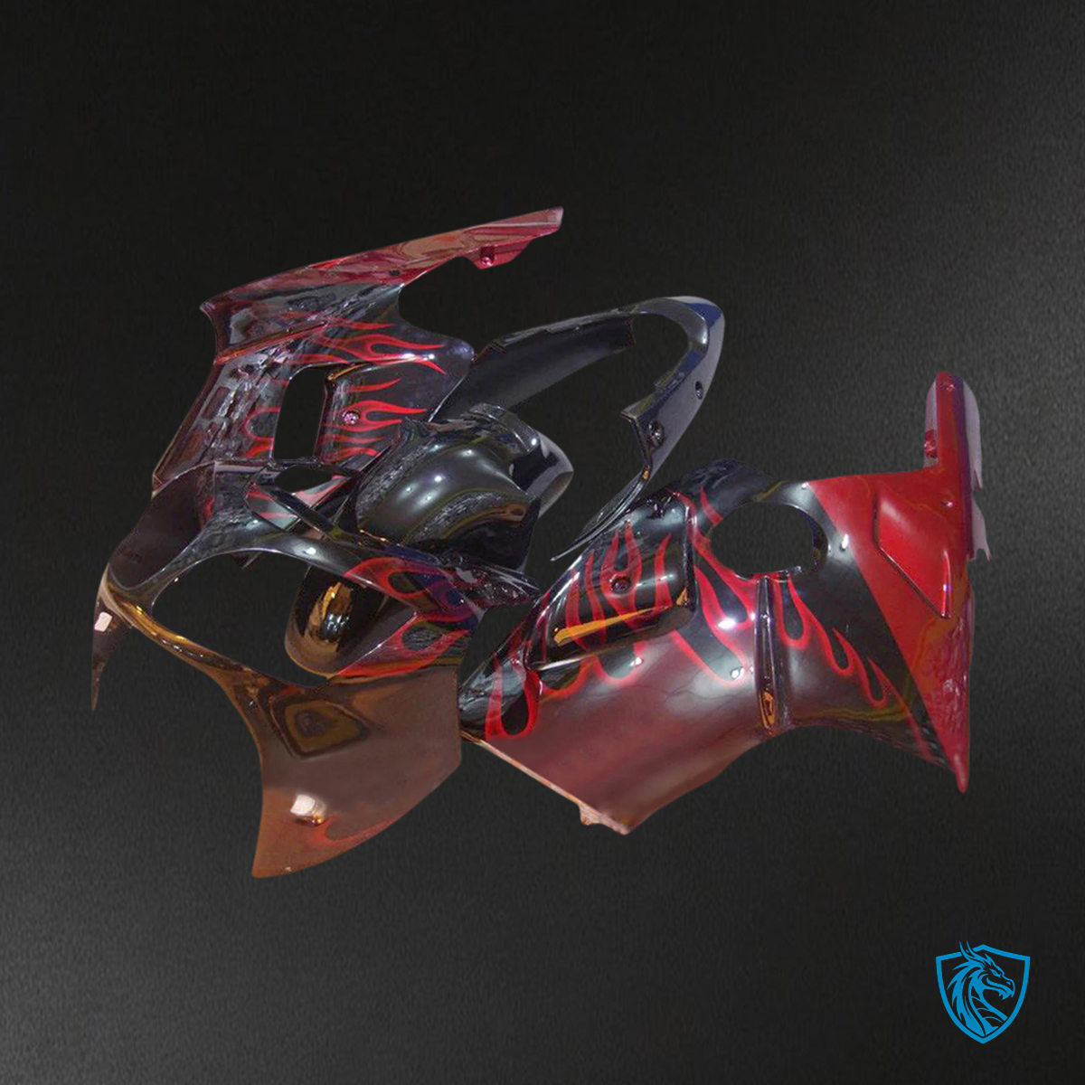 Kawasaki ZX12R (2000-2001) Red & Black - Fairing Kit