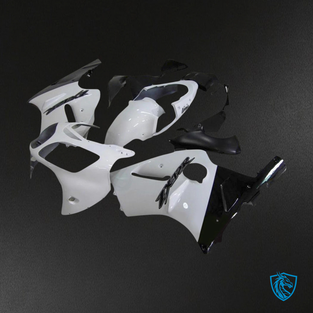 Kawasaki ZX12R (2000-2001) White & Black - Fairing Kit
