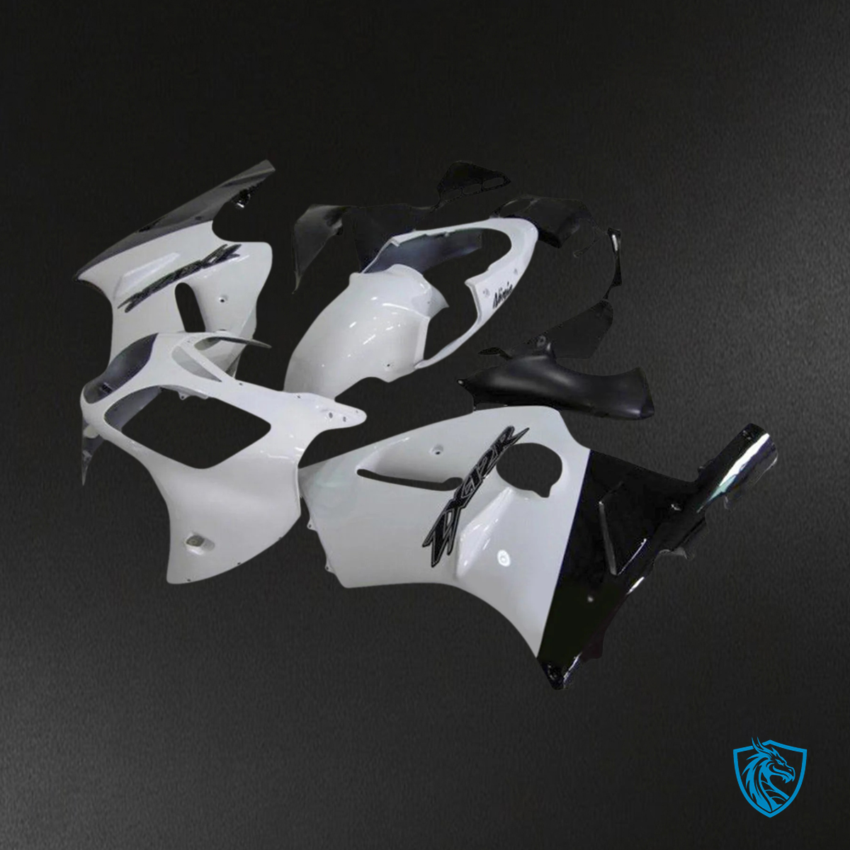 Kawasaki ZX12R (2000-2001) White & Black - Fairing Kit