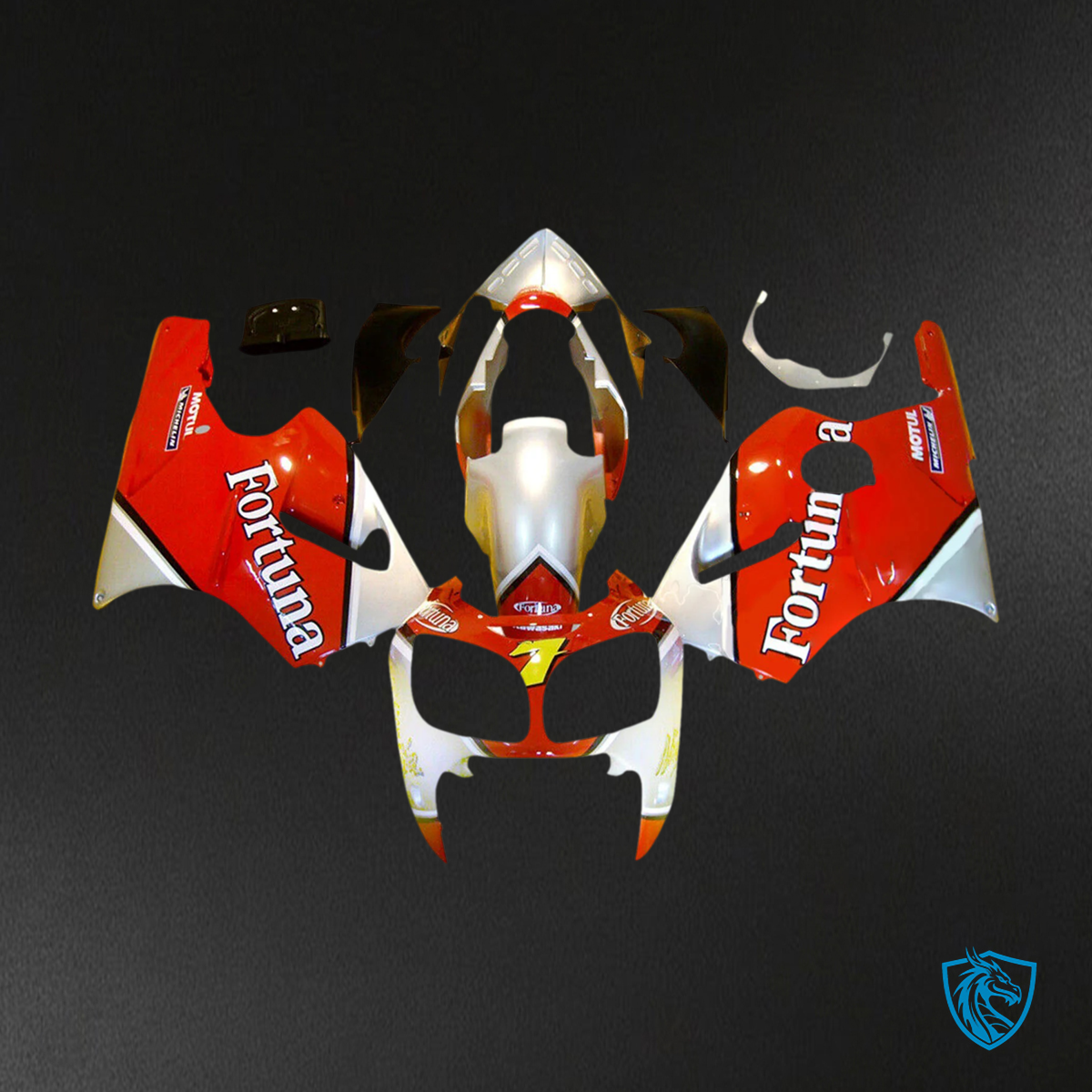 Kawasaki ZX12R (2000-2001) White, Red & Yellow - Fairing Kit