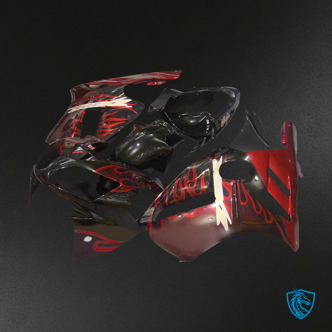 Kawasaki ZX12R (2002-2005) Black & Red - Fairing Kit
