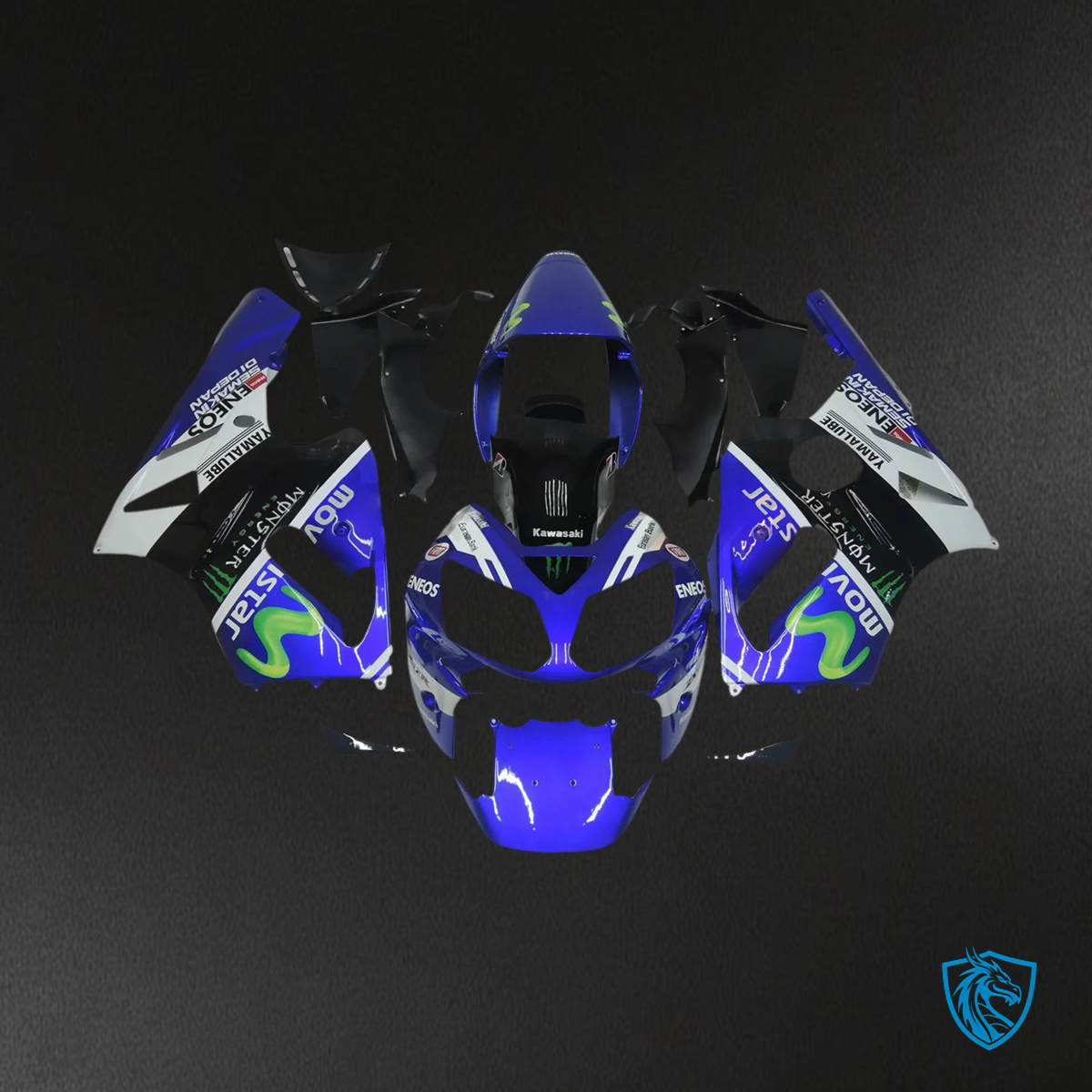 Kawasaki ZX12R (2002-2005) Blue, Black & White - Fairing Kit