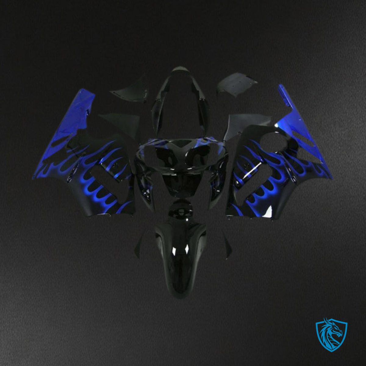 Kawasaki ZX12R (2002-2005) Blue Flame Motorcycle - Custom ABS Fairing Kit