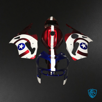 Kawasaki ZX12R (2002-2005) White & Red Captain Motorcycle - Custom ABS Fairing Kit