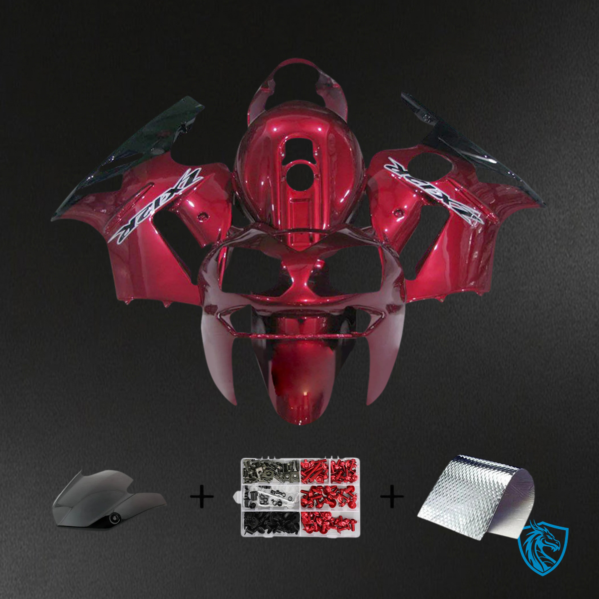Kawasaki ZX12R (2002-2005) Glossy Red & Black - Fairing Kit