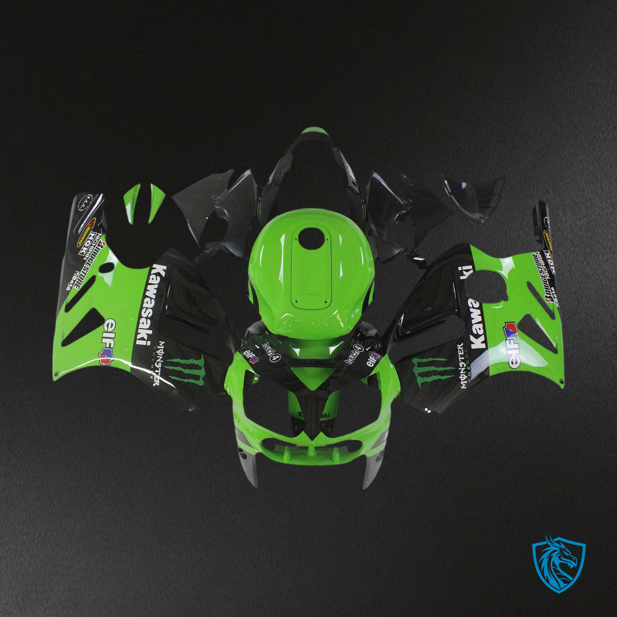 Kawasaki ZX12R (2002-2005) Green & Black - Fairing Kit