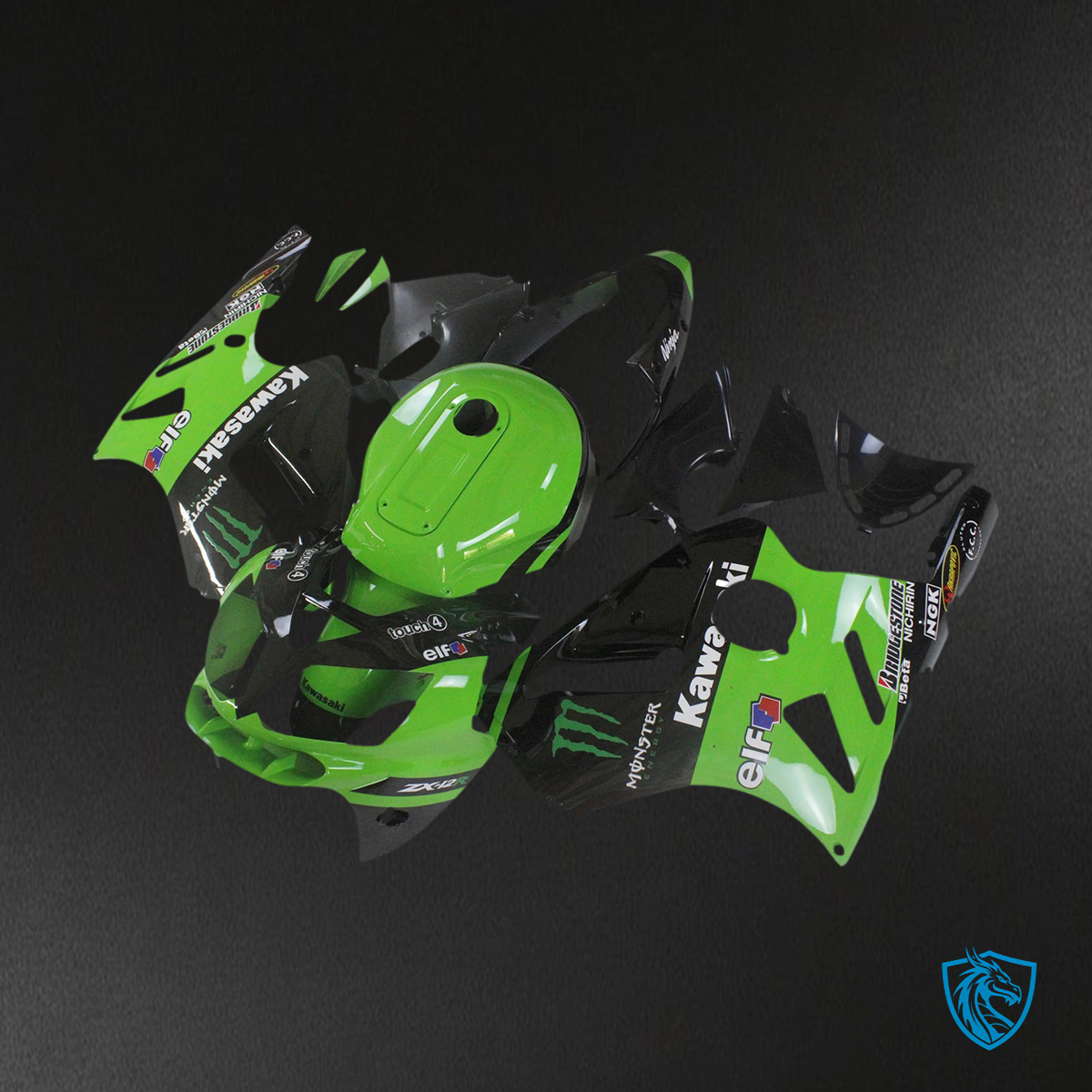 Kawasaki ZX12R (2002-2005) Green & Black - Fairing Kit