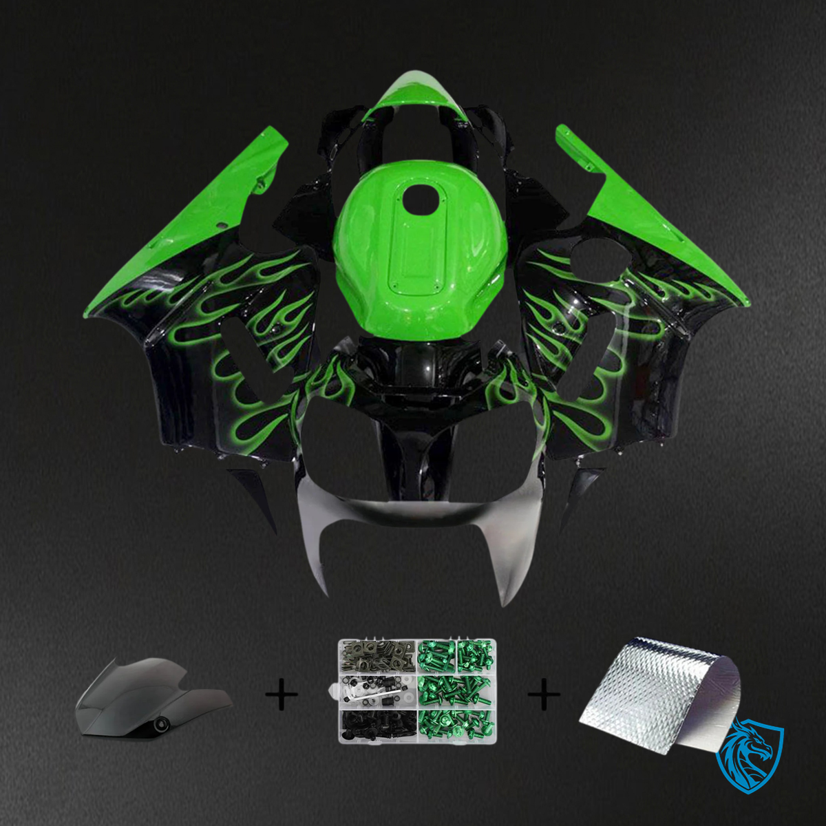 Kawasaki ZX12R (2002-2005) Green & Black - Fairing Kit