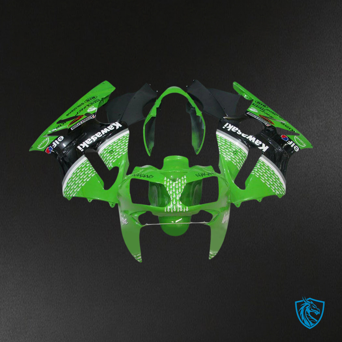 Kawasaki ZX12R (2002-2005) Green, Black & White - Fairing Kit