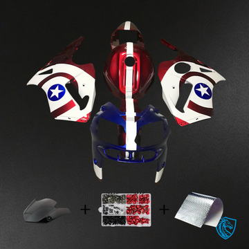 Kawasaki ZX12R (2002-2005) Red, White, Blue & Star - Fairing Kit