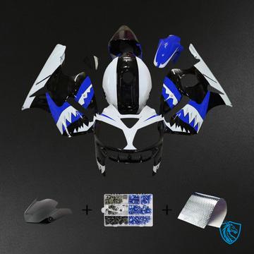 Kawasaki ZX12R (2002-2005) White, Black & Blue - Fairing Kit