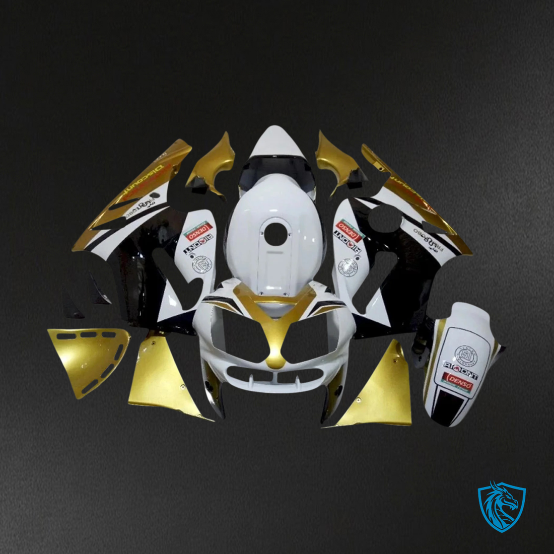 Kawasaki ZX12R (2002-2005) White, Black & Gold - Fairing Kit