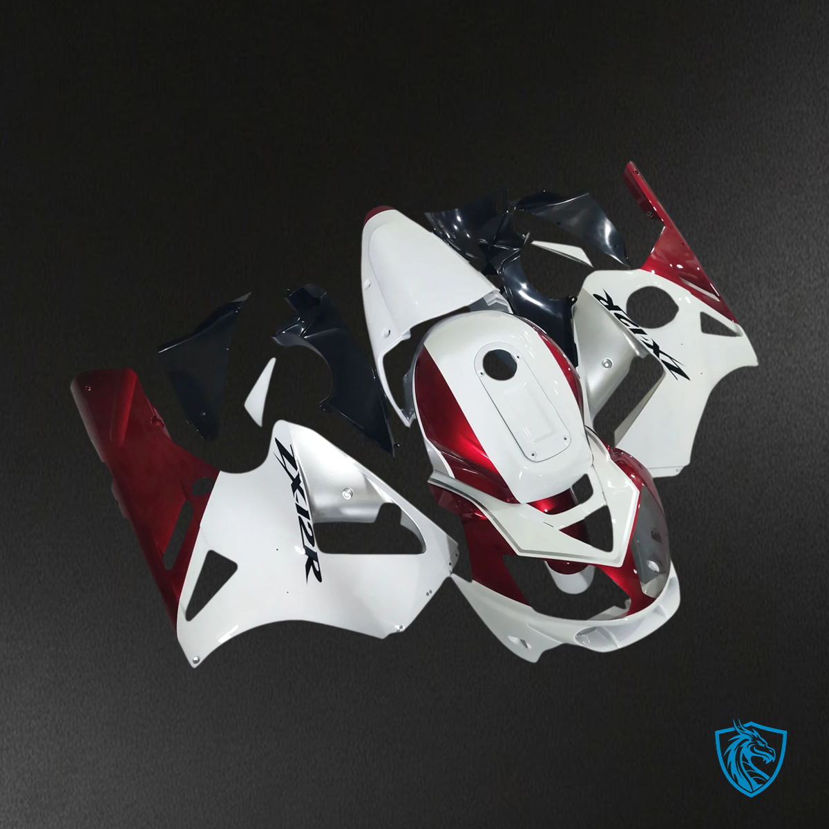Kawasaki ZX12R (2002-2005) White, Red & Black - Fairing Kit