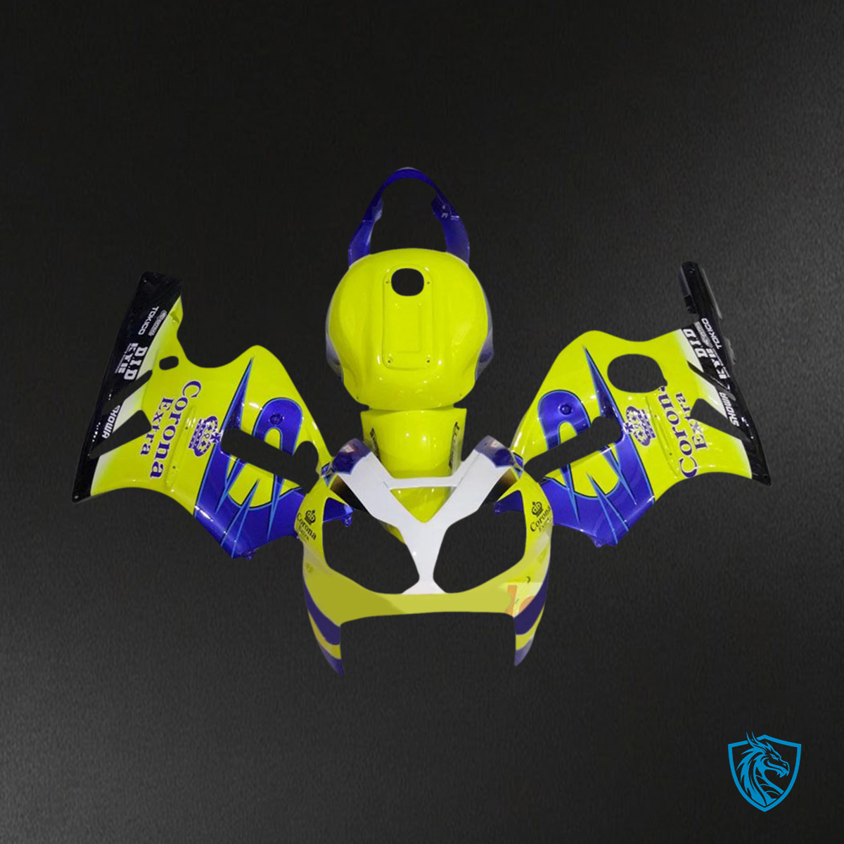Kawasaki ZX12R (2002-2005) Yellow, Blue & Black - Fairing Kit