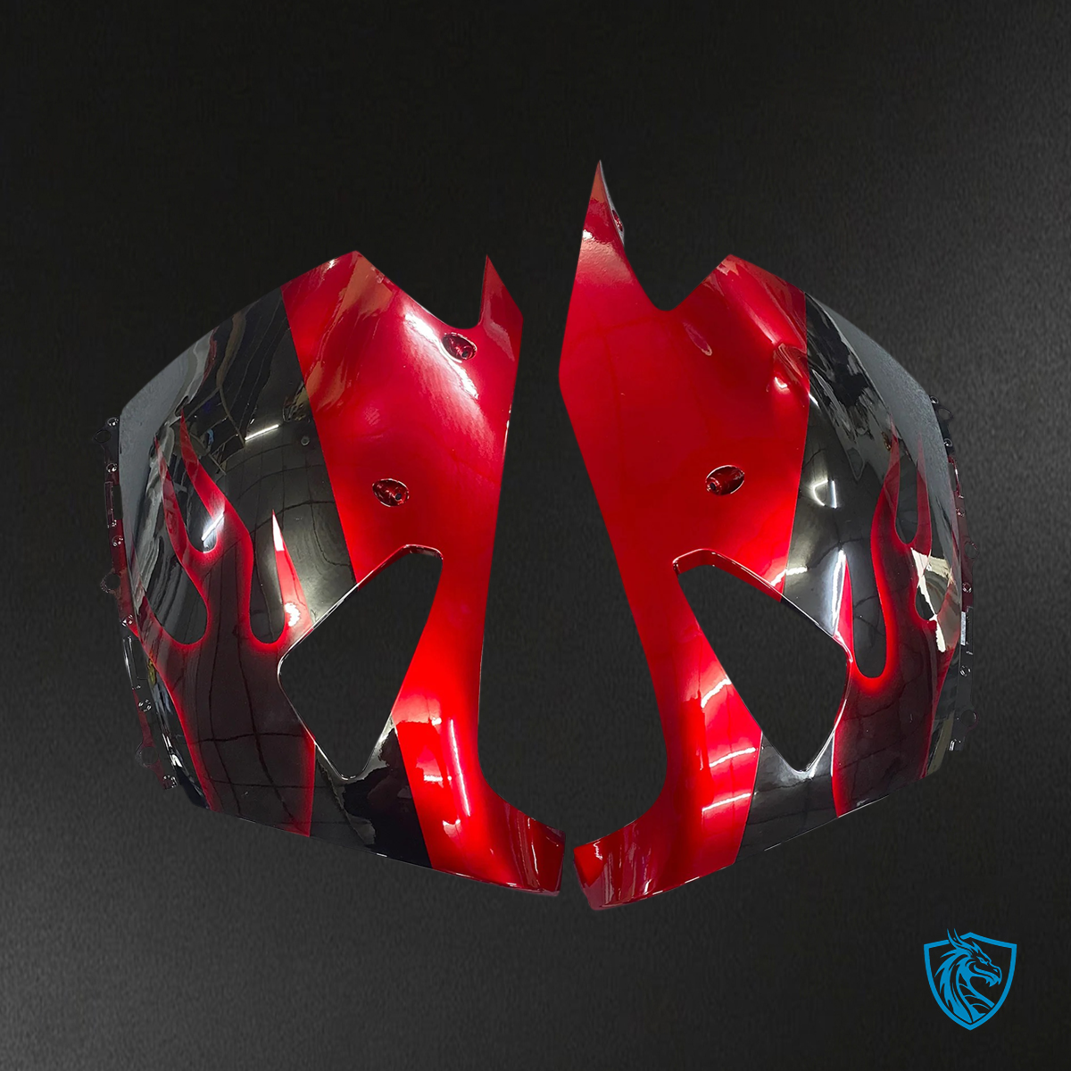 Kawasaki ZX14R (2006-2011) Black & Red Flame - Fairing Kit