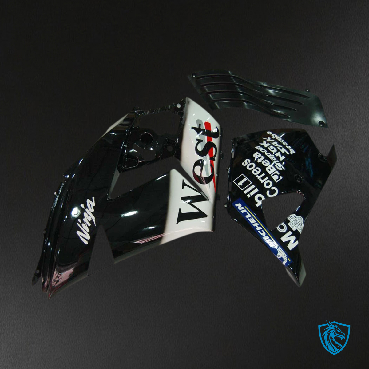 Kawasaki ZX14R (2006-2011) Black & White logos - Fairing Kit