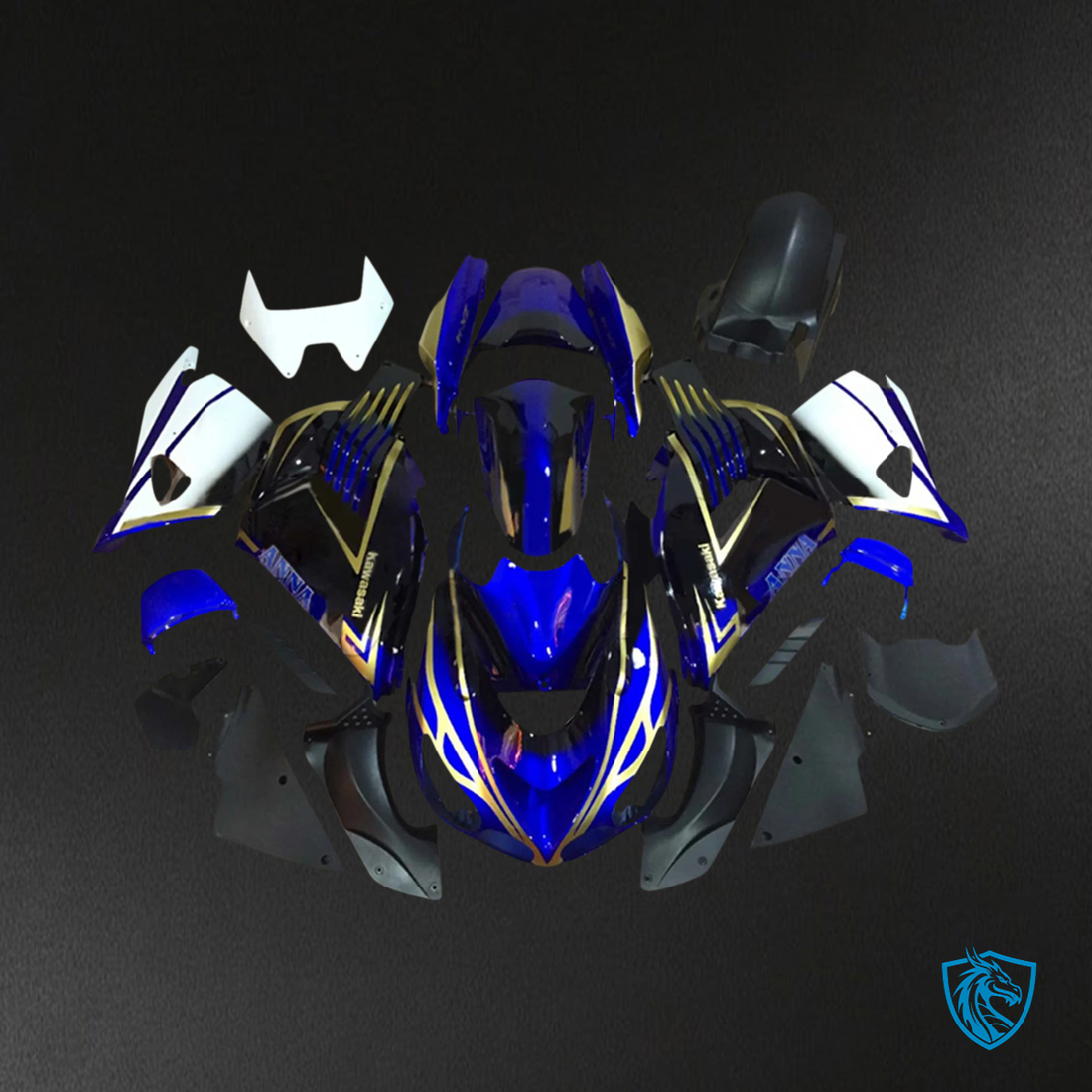 Kawasaki ZX14R (2006-2011) Blue & Black - Fairing Kit